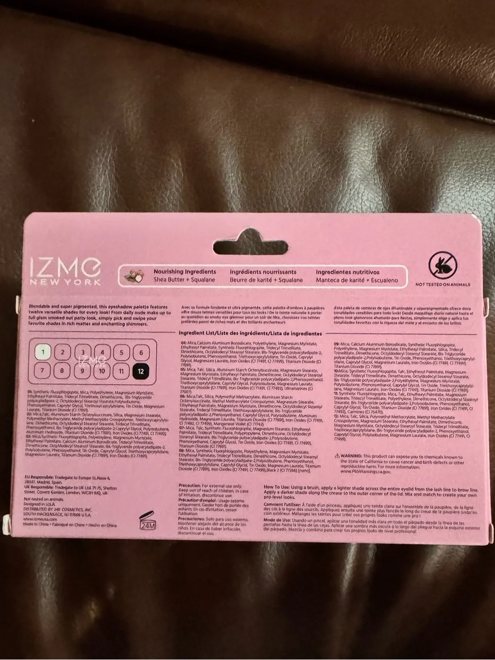 IZME New York Pretty Pink 12-Color Eyeshadow Palette